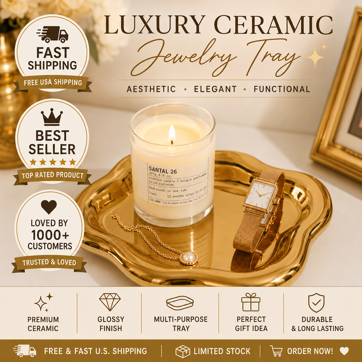 Luxury Ceramic Jewelry Tray ✨